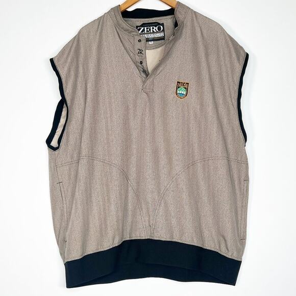 Zero Restriction Golf Outerwear Chevron Pullover Vest Shirt Beige Tan Black